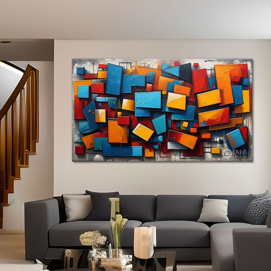 Gematrical pattern modern art Canvas Painting - Design - Modern-L-457