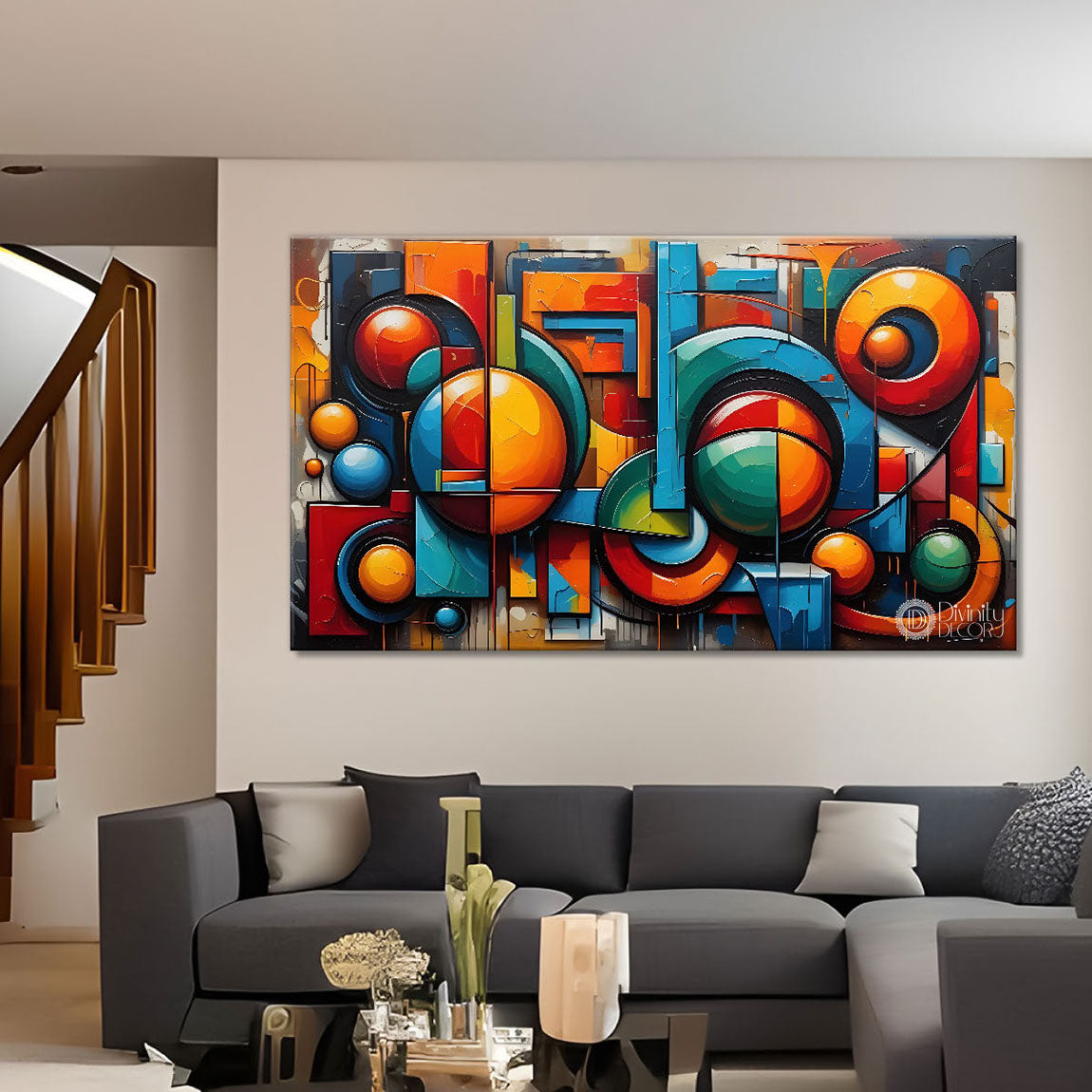Gematrical pattern modern art Canvas Painting - Design - Modern-L-459