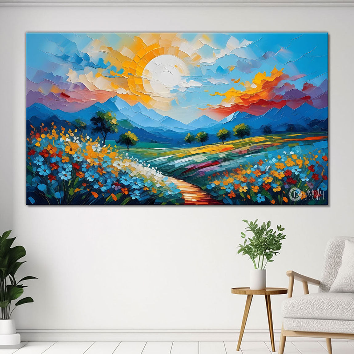 Mountains and greenery painting Canvas Painting - Nature Art -459