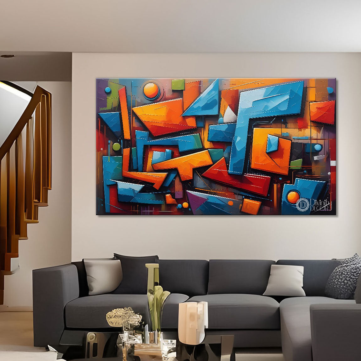Gematrical pattern modern art Canvas Painting - Design - Modern-L-468