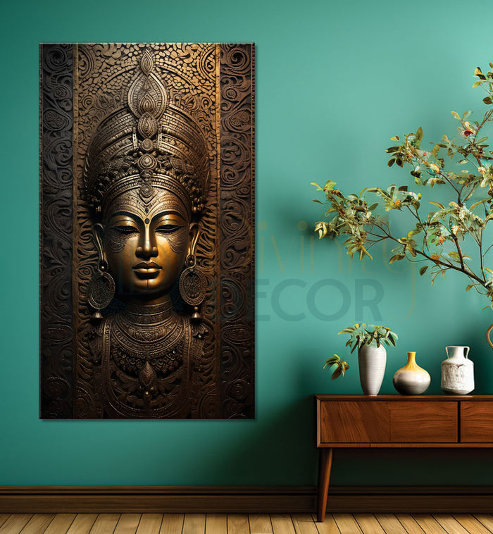 Egyptian face with dark golden modern art painting Canvas Painting - Design - Modern-V-46