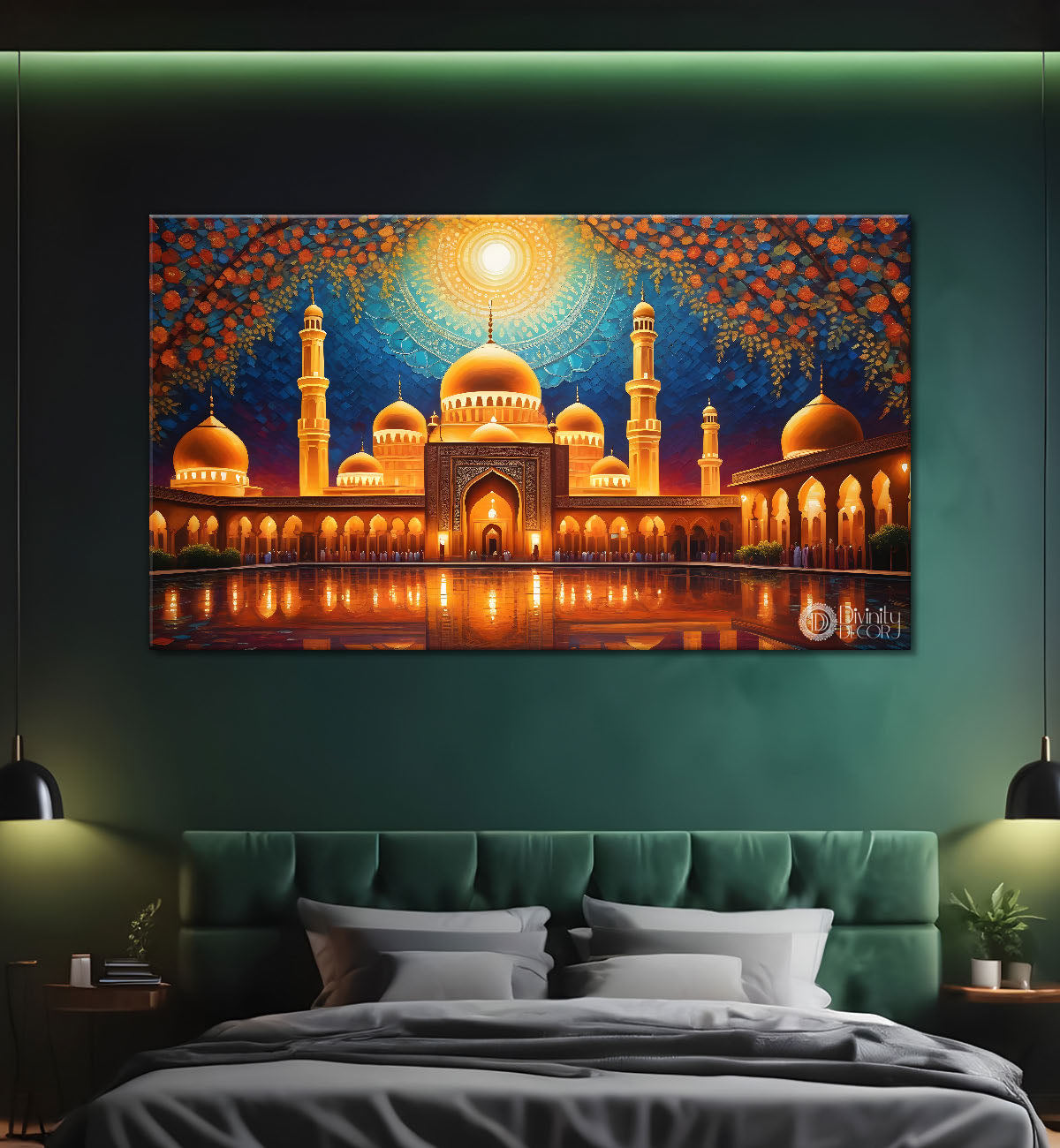 Islamic mosque in bright textured oil painting Canvas Painting - Islamic paintings - 46