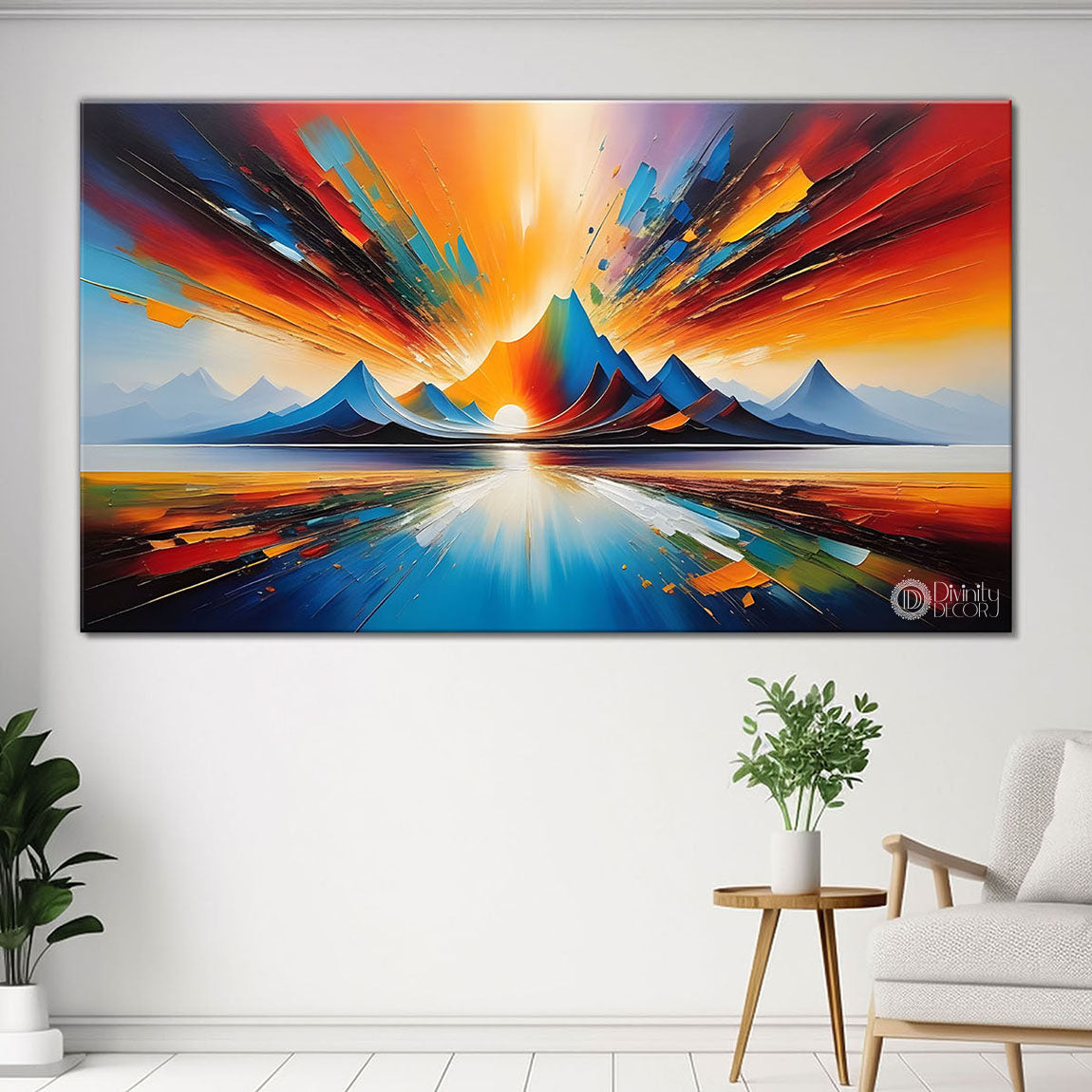 Colorful mountains painting Canvas Painting - Nature Art -470
