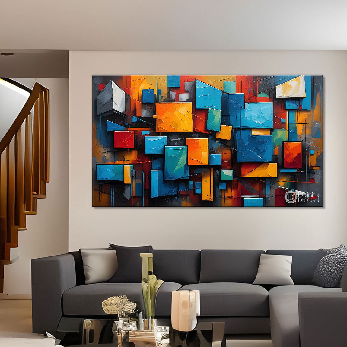 Gematrical pattern modern art Canvas Painting - Design - Modern-L-473