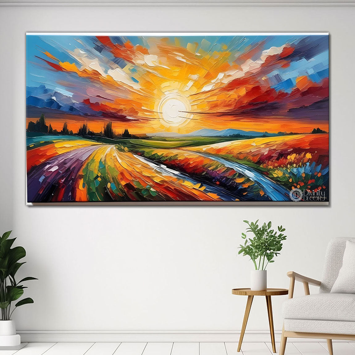 Sunrise landscape scenery Canvas Painting - Nature Art -485