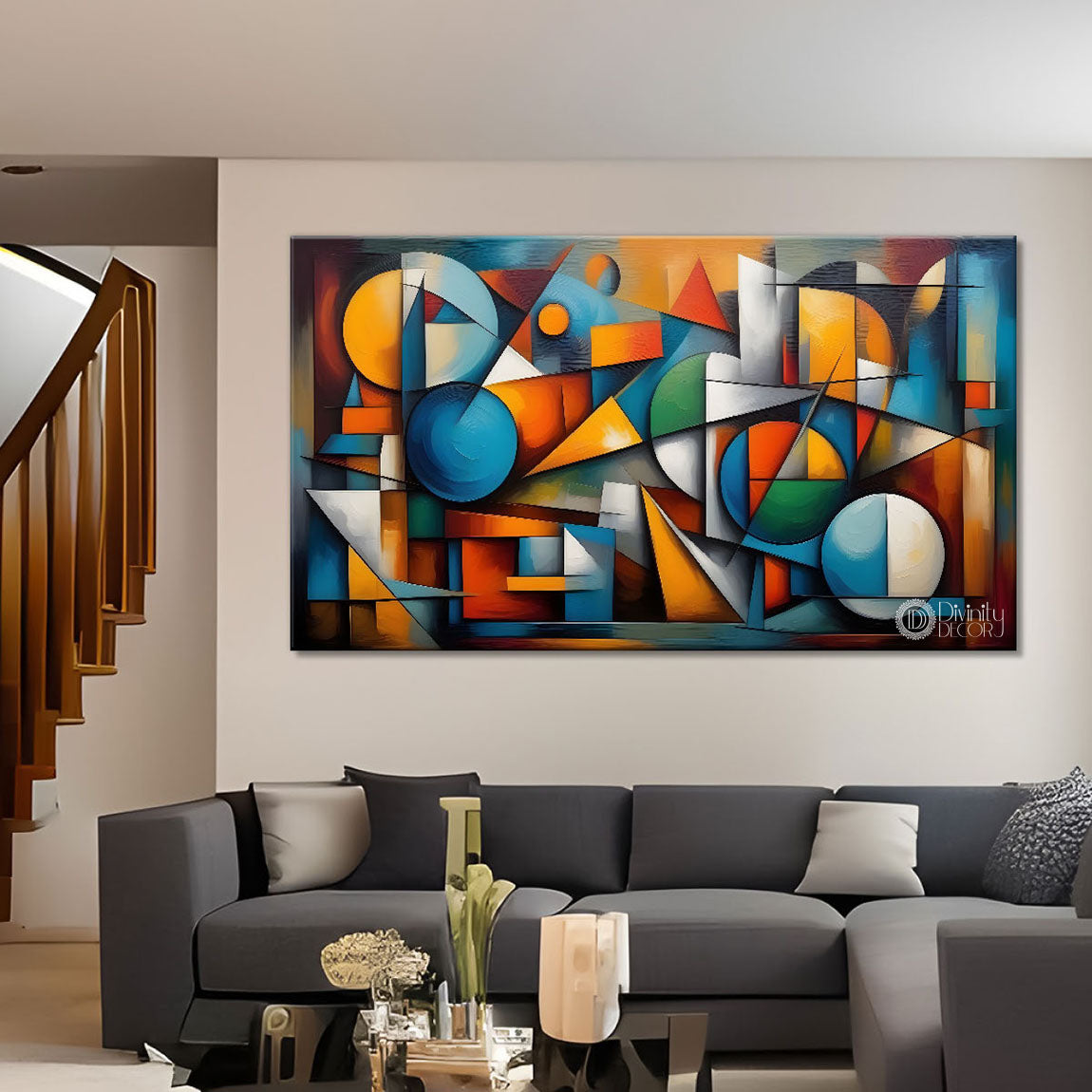 Gematrical pattern modern art Canvas Painting - Design - Modern-L-498
