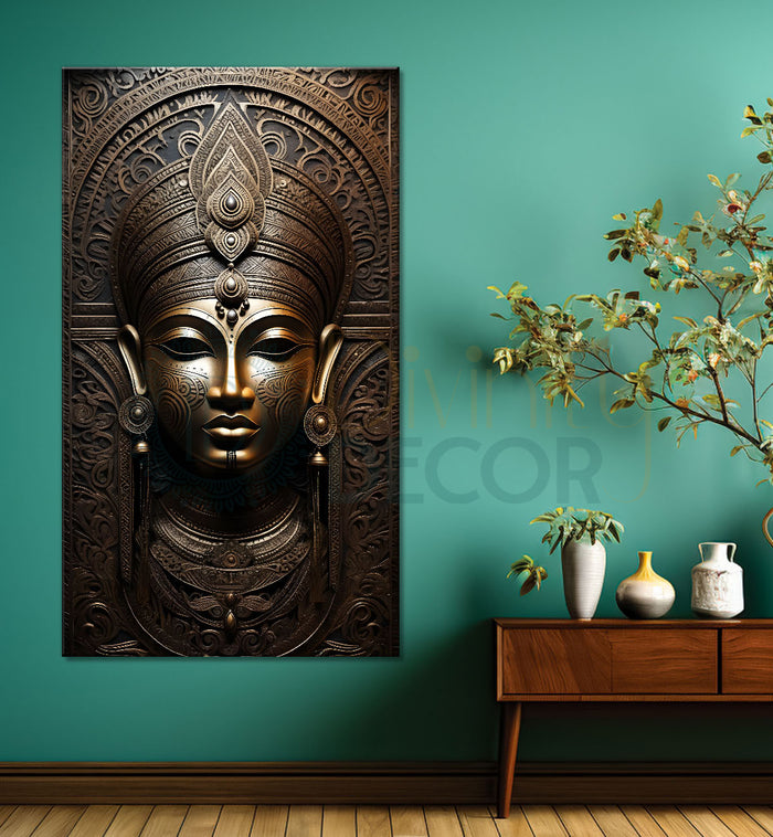 Egyptian face with dark golden modern art painting Canvas Painting - Design - Modern-V-49