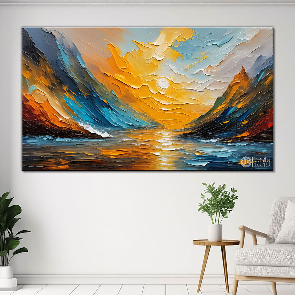 Colorful mountains painting Canvas Painting - Nature Art -500