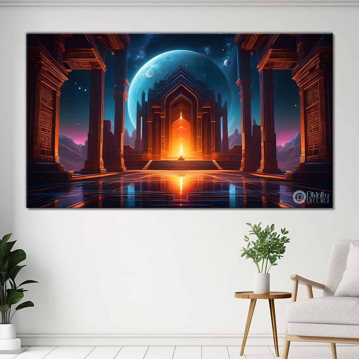Castle in the night textured painting Canvas Painting - Nature Art -510