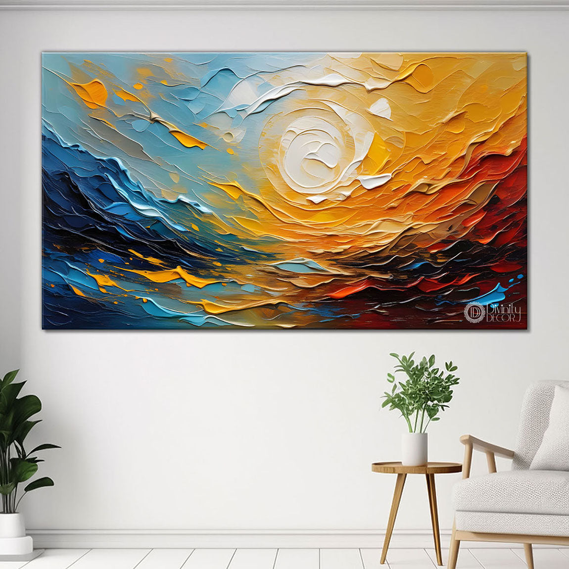 Colorful sky textured painting Canvas Painting - Nature Art -518