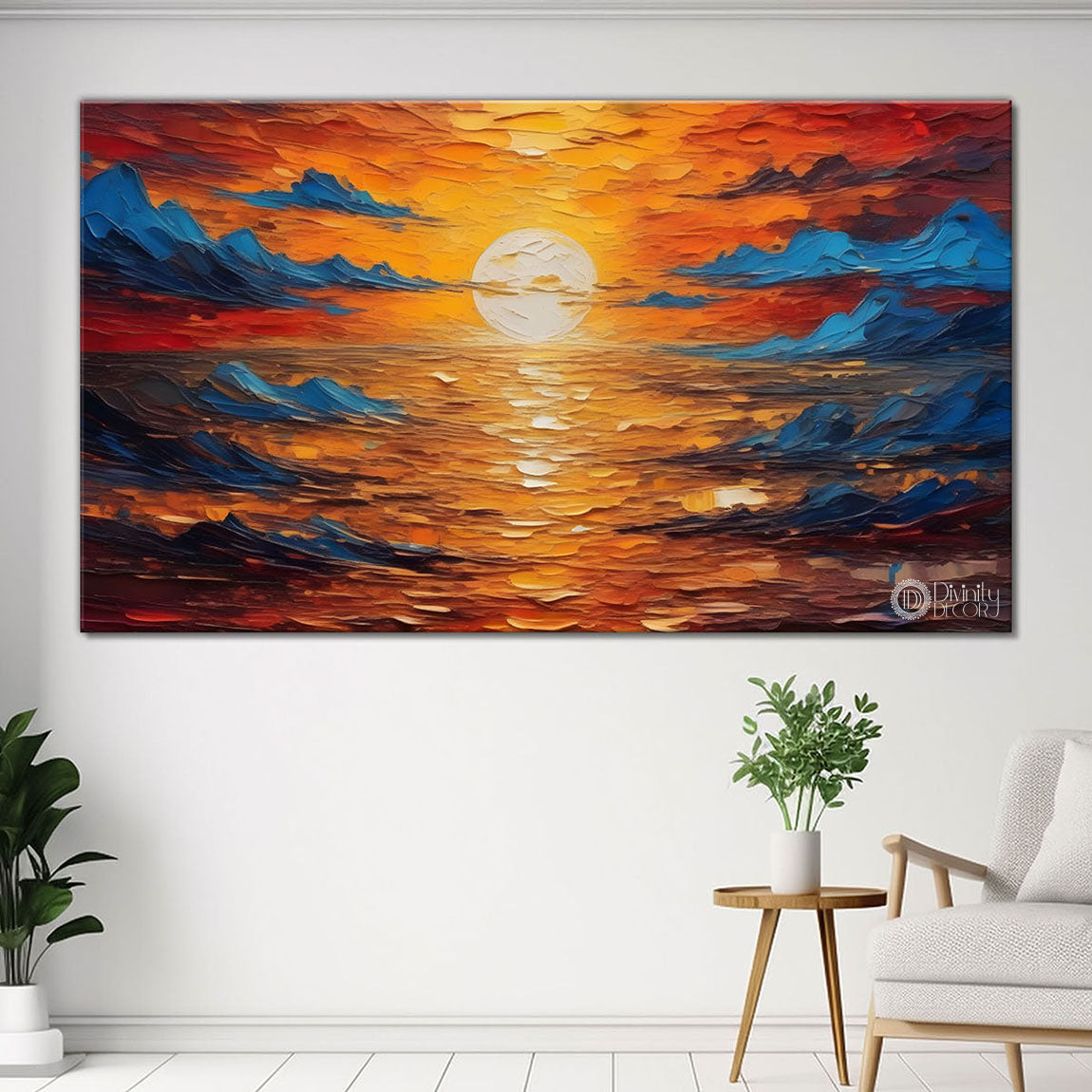 Colorful sky textured painting Canvas Painting - Nature Art -523