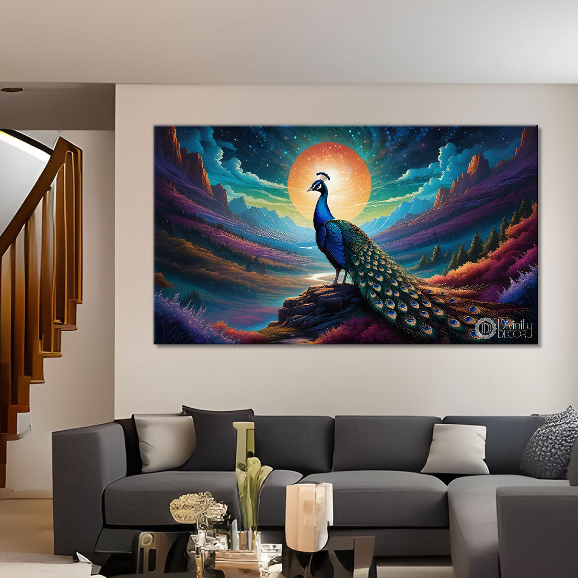 Peacock beautiful scenery modern art Canvas Painting - Design - Peacock-54