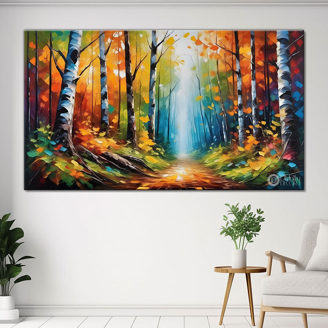 Colorful trees painting Canvas Painting - Nature Art -553