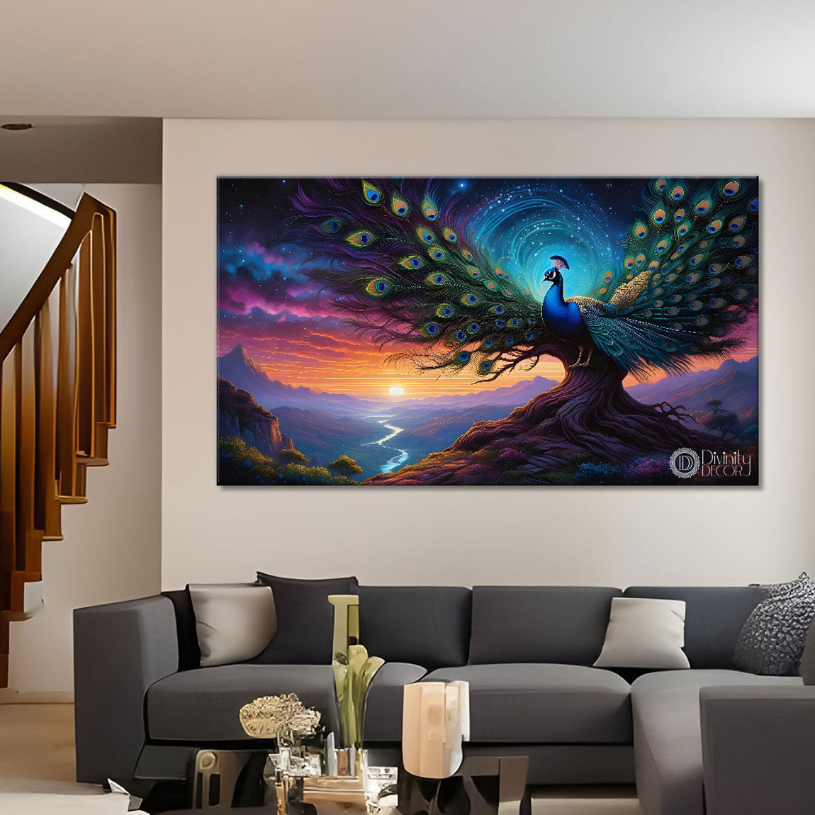 Peacock beautiful scenery modern art Canvas Painting - Design - Peacock-59