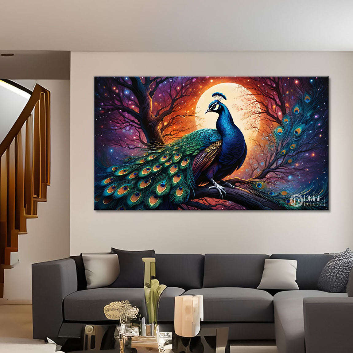 Peacock beautiful scenery modern art Canvas Painting - Design - Peacock-60