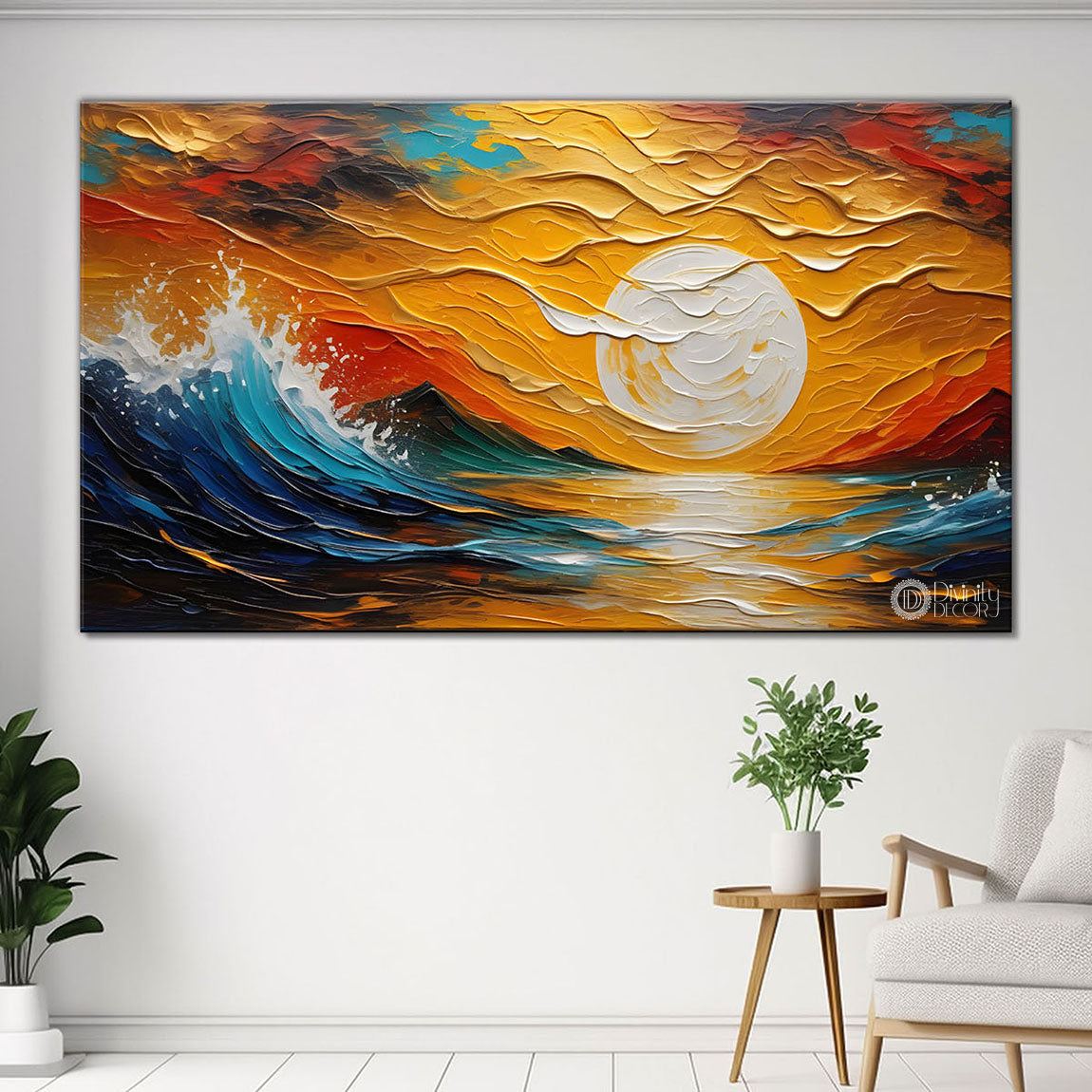 Mountains with sunrise painting Canvas Painting - Nature Art -626
