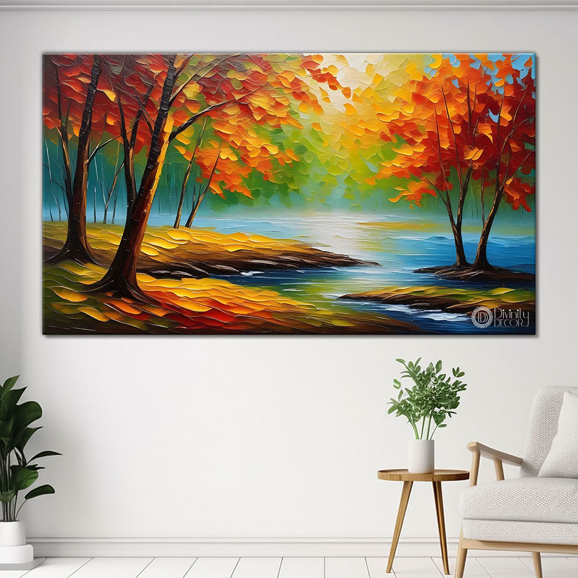 Orange trees with land painting Canvas Painting - Nature Art -704