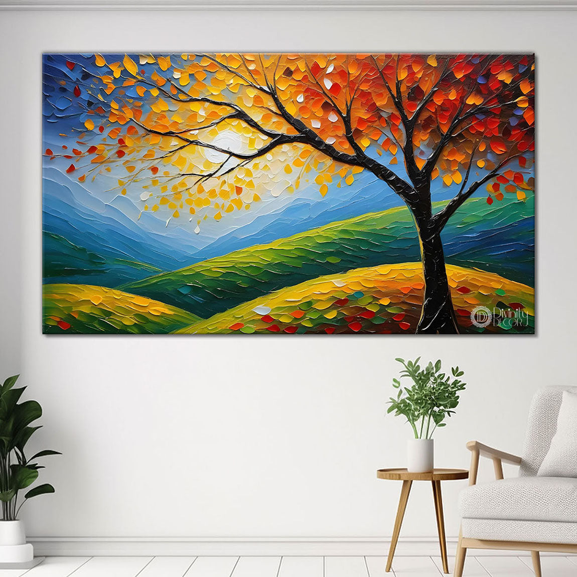 Orange tree with land painting Canvas Painting - Nature Art -711