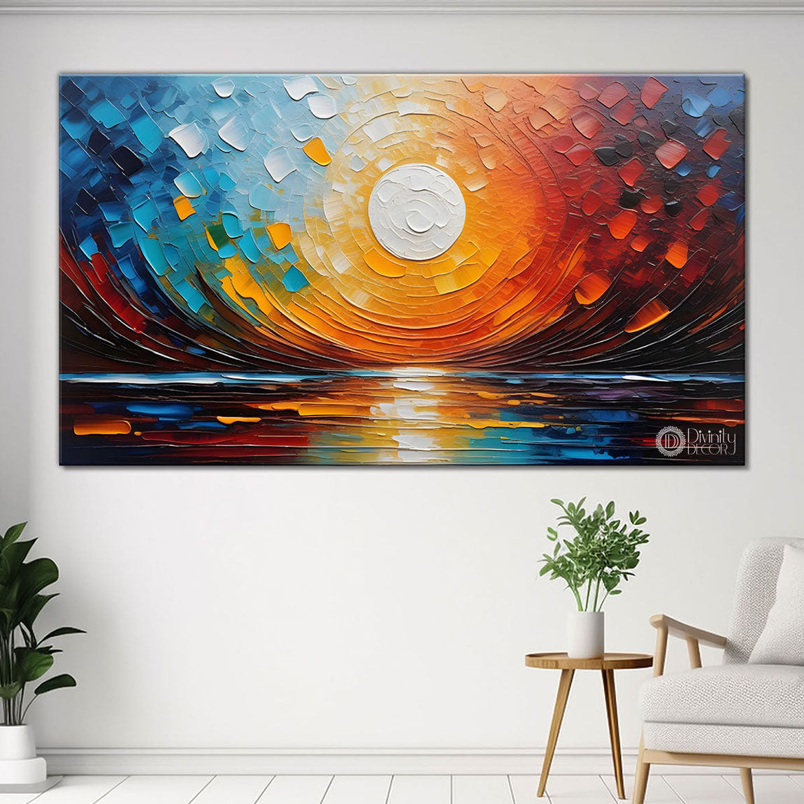 Sunrise with colorful sky painting Canvas Painting - Nature Art -721