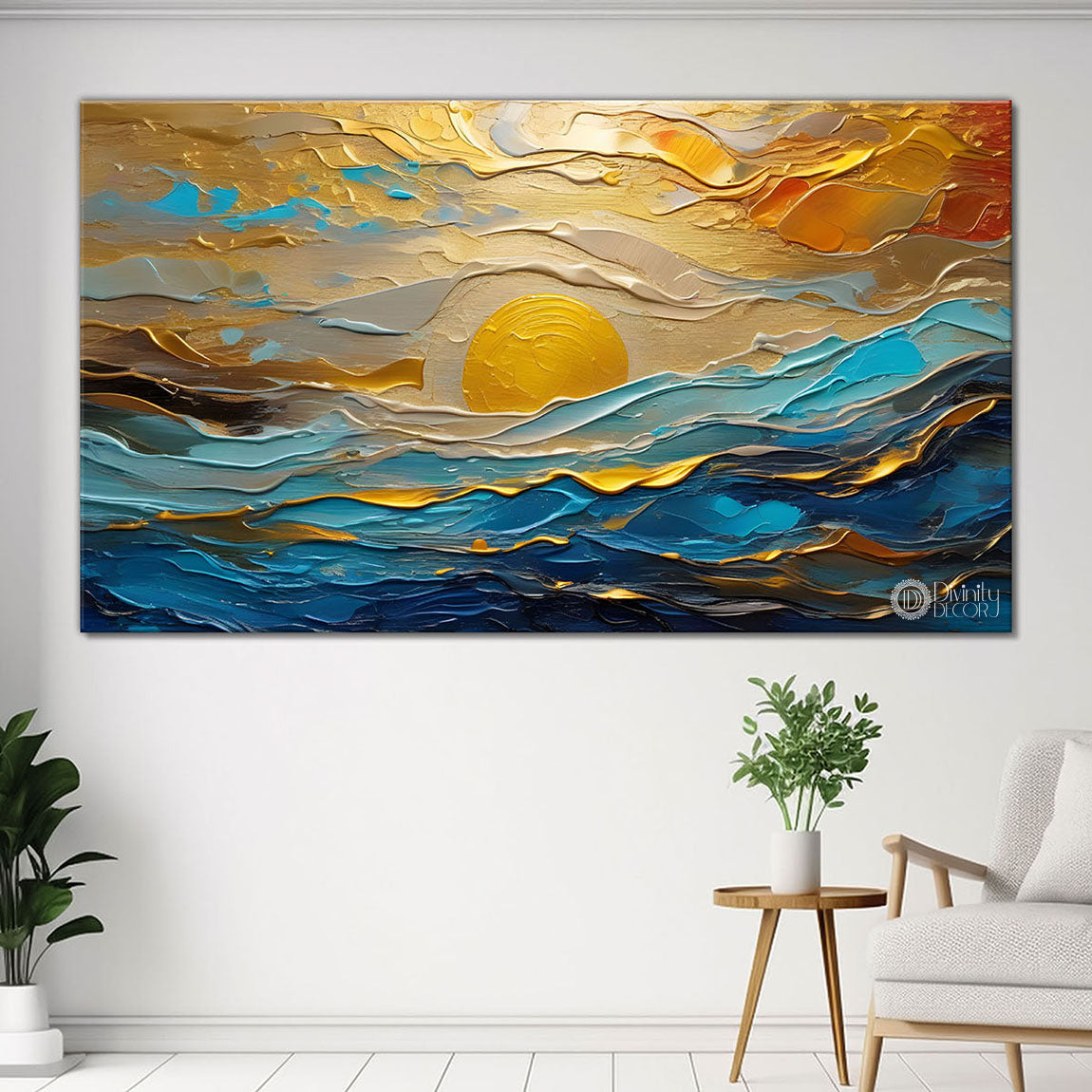 Sun in sky painting Canvas Painting - Nature Art -749