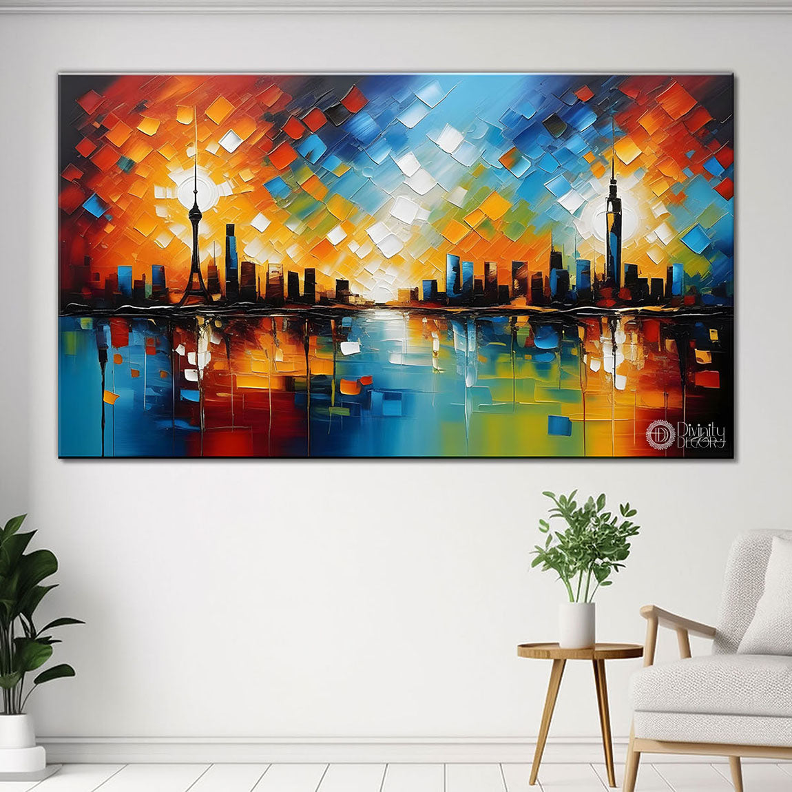Colorful city painting Canvas Painting - Nature Art -751