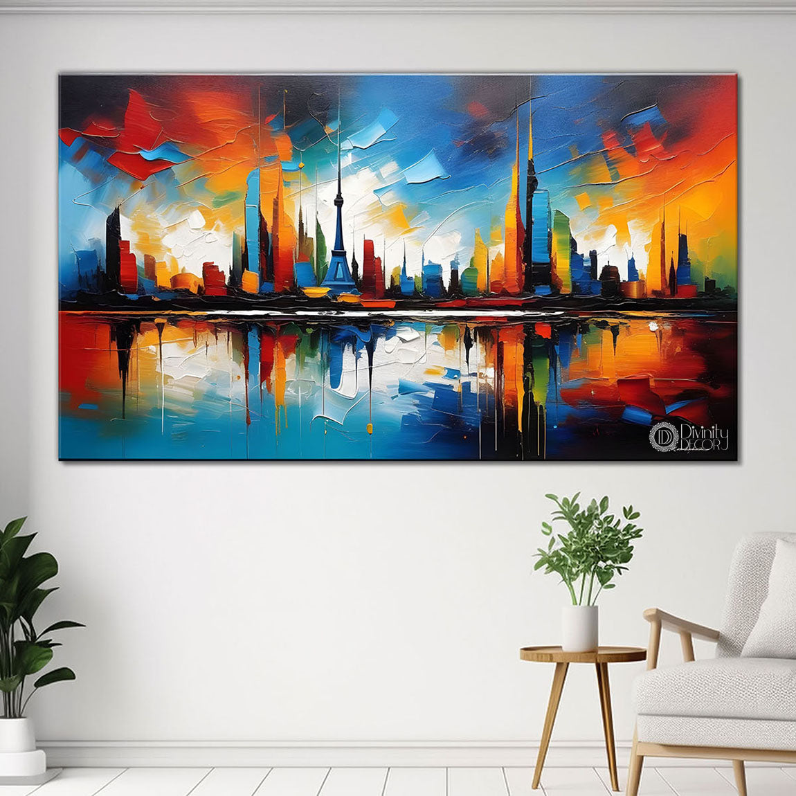 Colorful city painting Canvas Painting - Nature Art -789