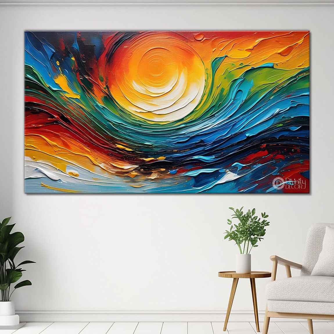 Sun in the colors painting Canvas Painting - Nature Art -793