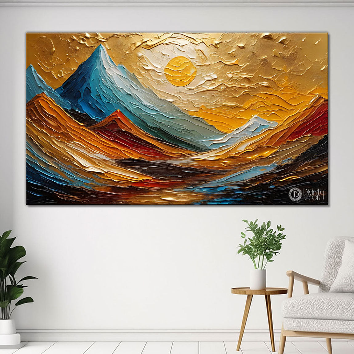 Colorful mountains painting Canvas Painting - Nature Art -796