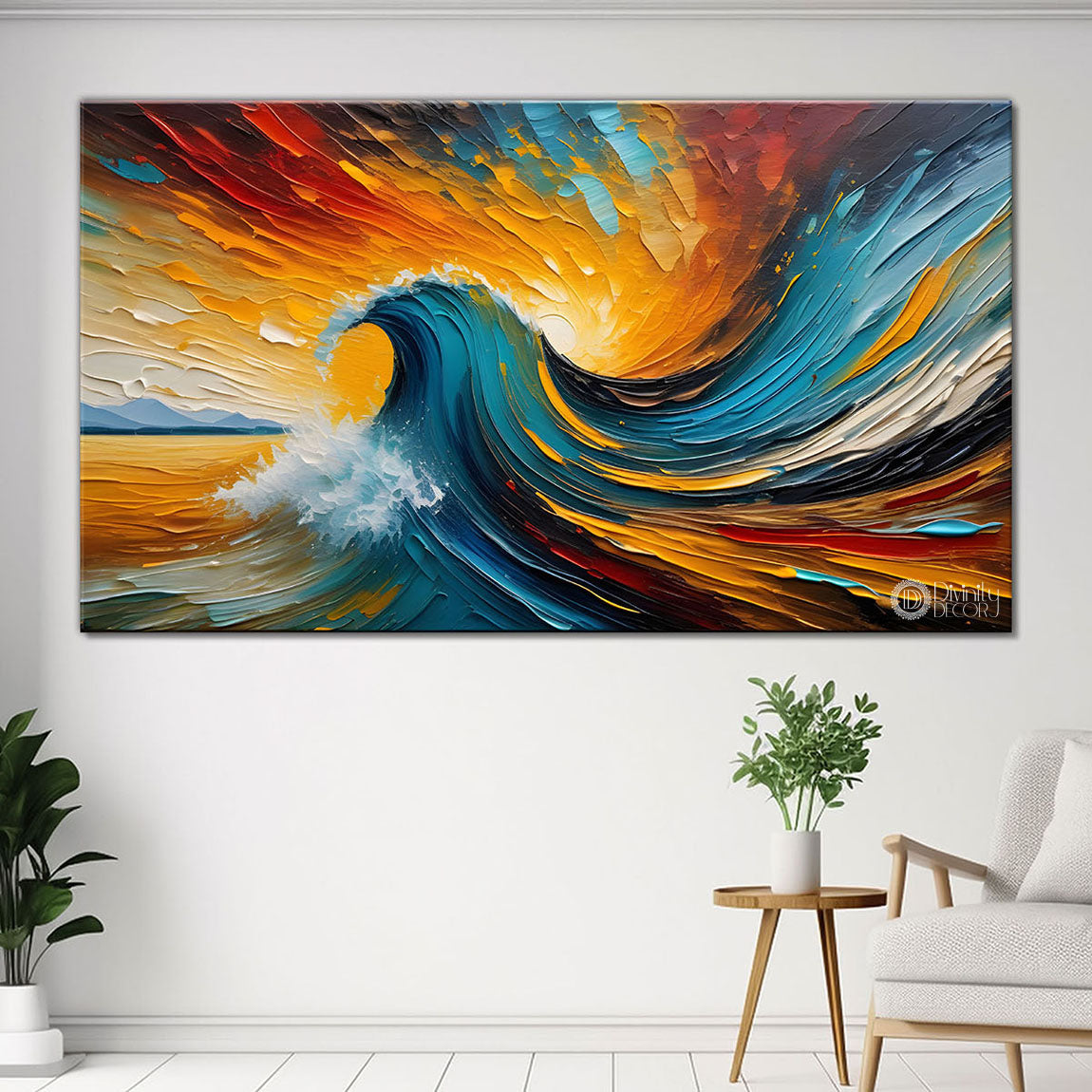 Colorful wave painting Canvas Painting - Nature Art -797