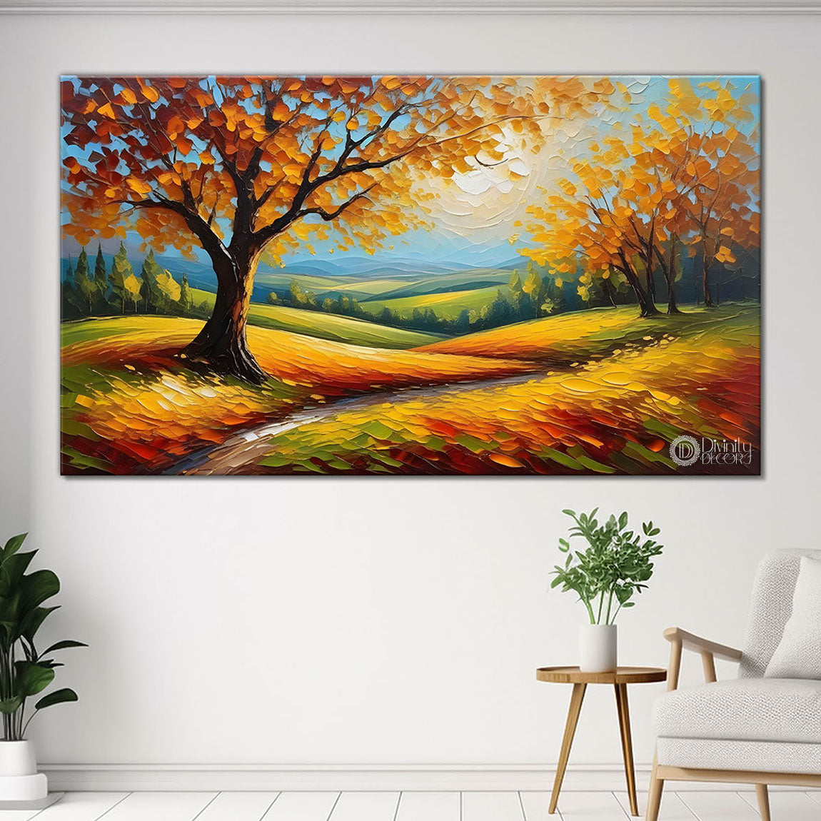 Trees with the land painting Canvas Painting - Nature Art -802