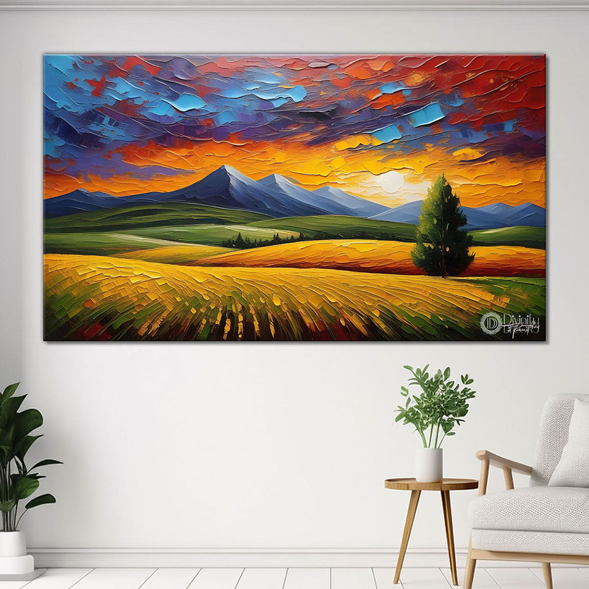 Mountains with the land painting Canvas Painting - Nature Art -818