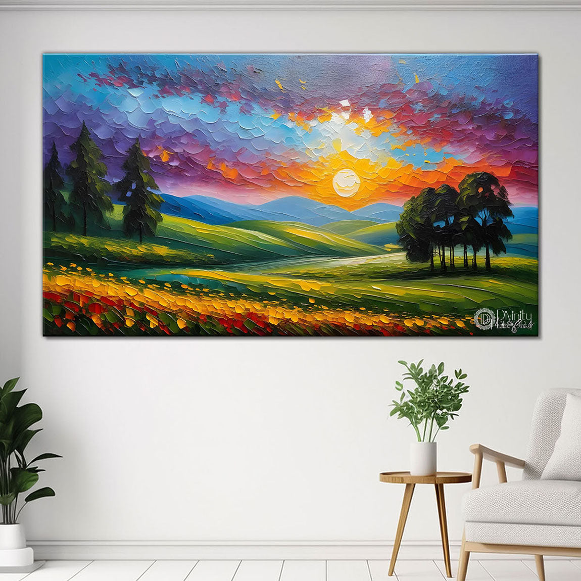 Mountains with the land painting Canvas Painting - Nature Art -822