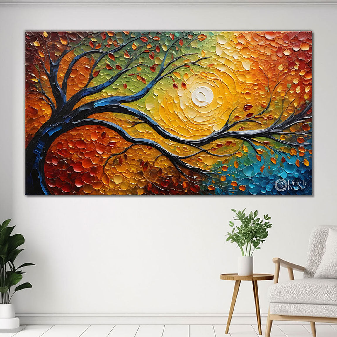 Colorful tree painting Canvas Painting - Nature Art -828