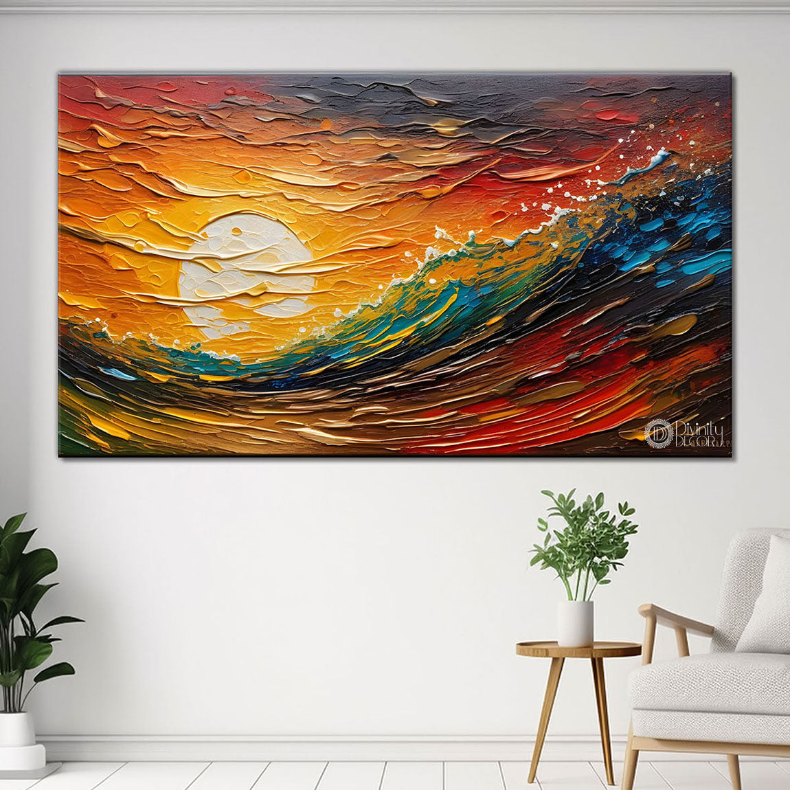 Sun in the colors painting Canvas Painting - Nature Art -830