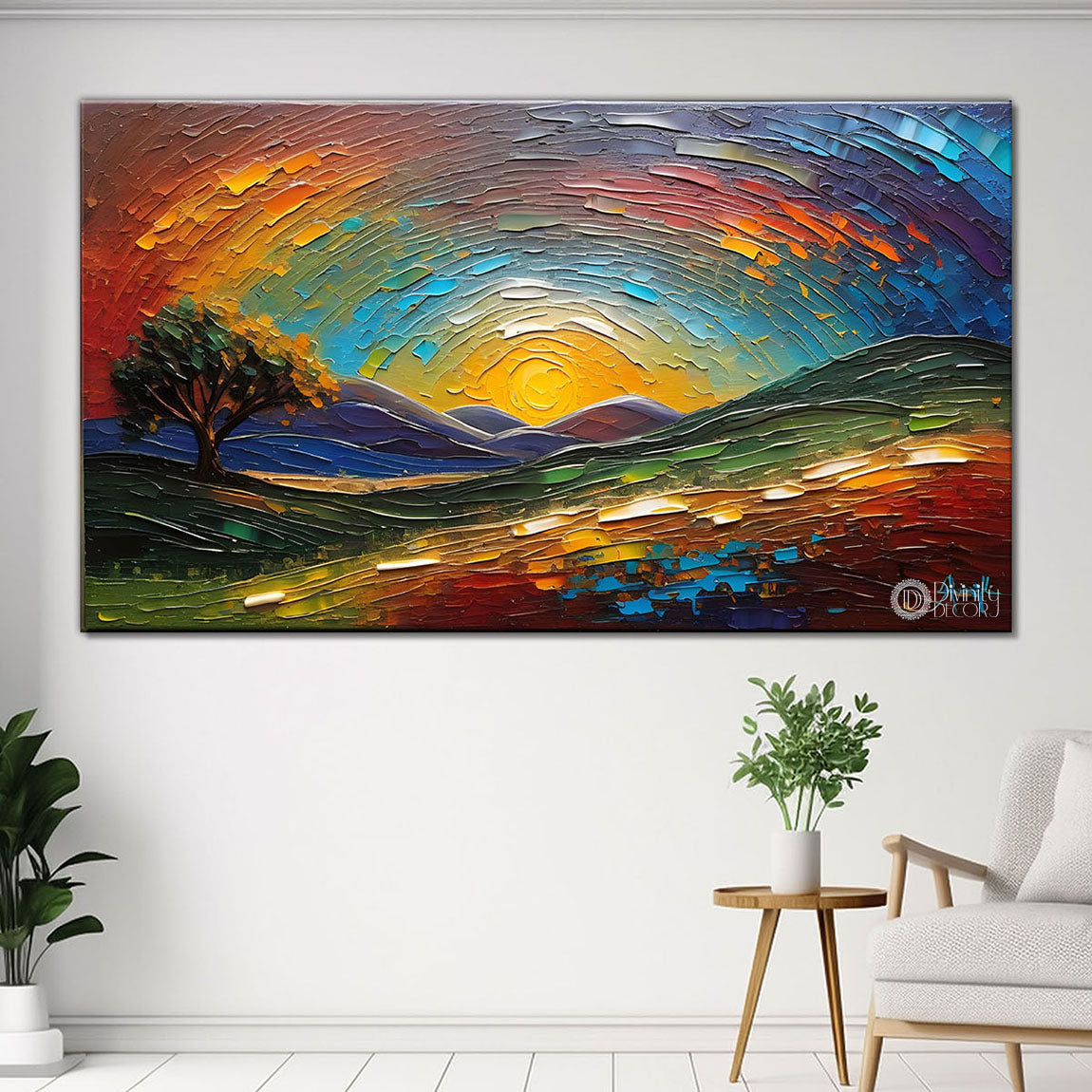 Mountains with the colors painting Canvas Painting - Nature Art -847