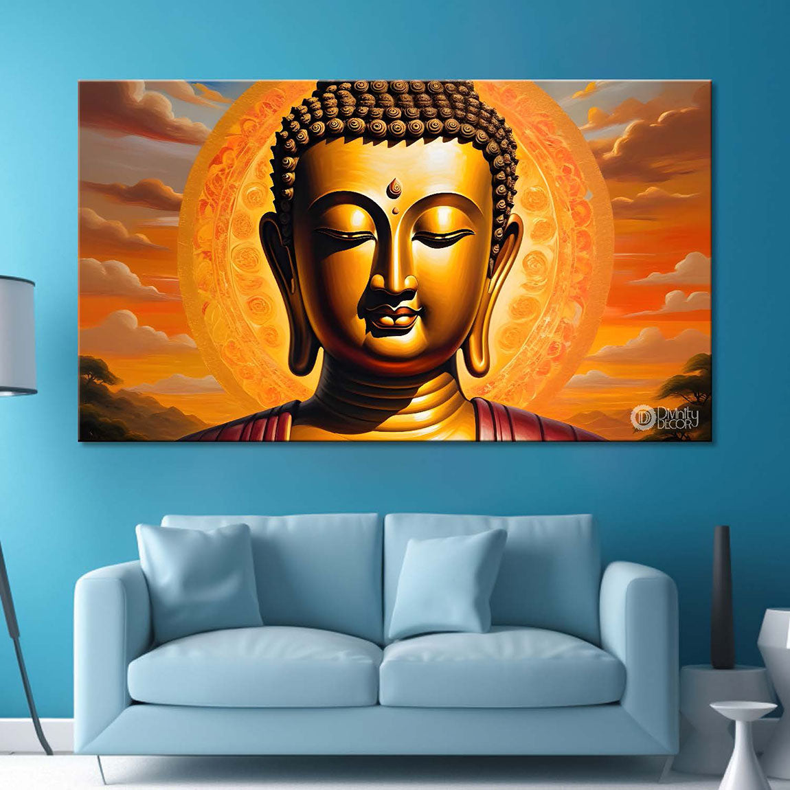 Golden Buddha textured painting Canvas Wall Painting - Buddha-1