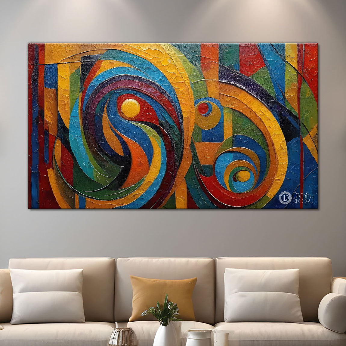 Colorful Textured Modern art Canvas Painting - Design - Modern-L-1