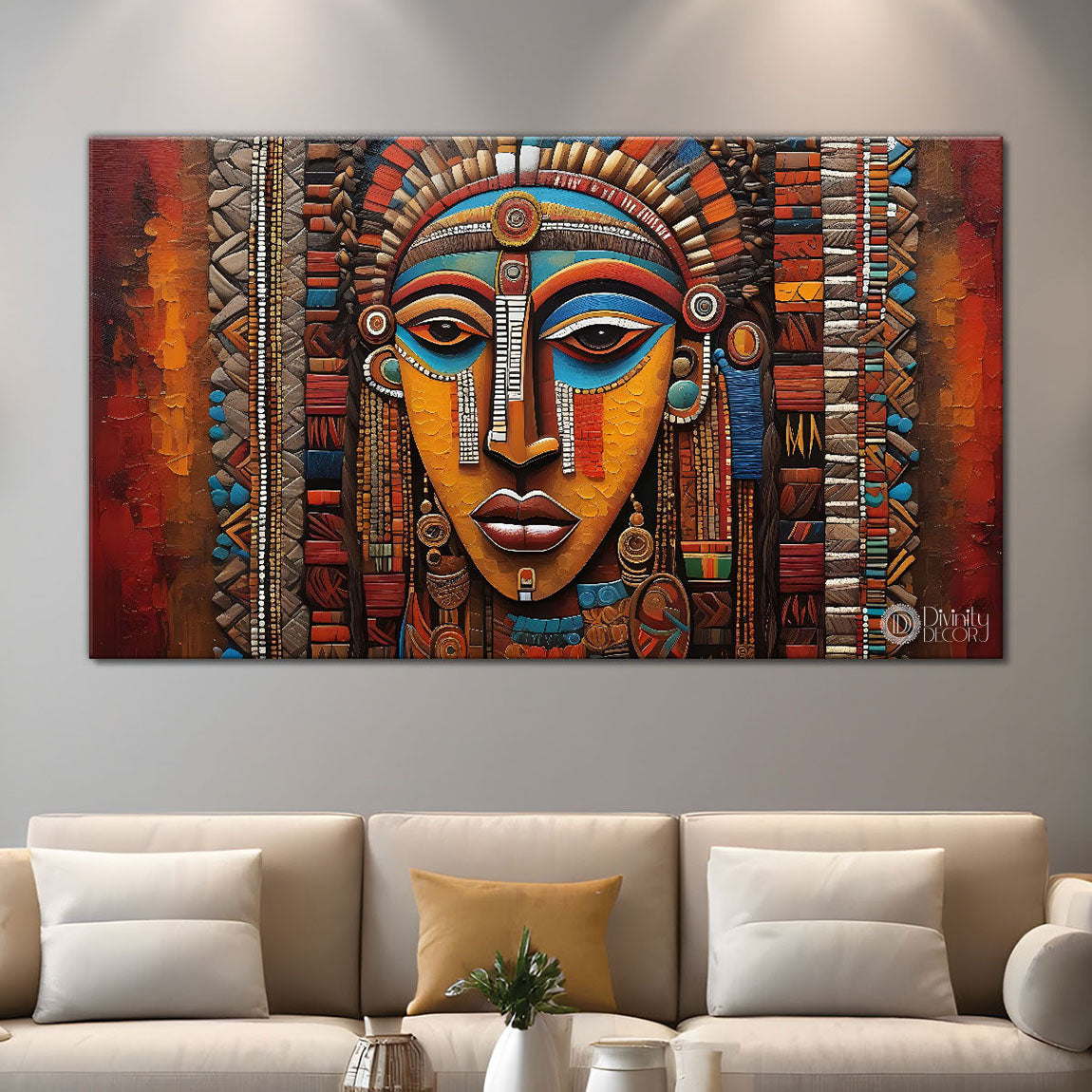 Tribal Textured art Canvas Painting - Design - Modern-L-2