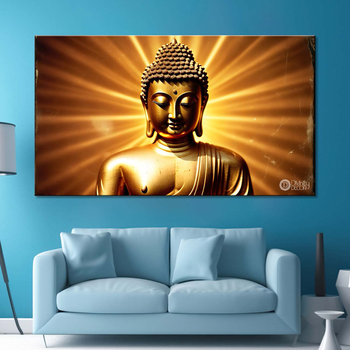 Golden buddha textured painting Canvas Wall Painting - Buddha-3