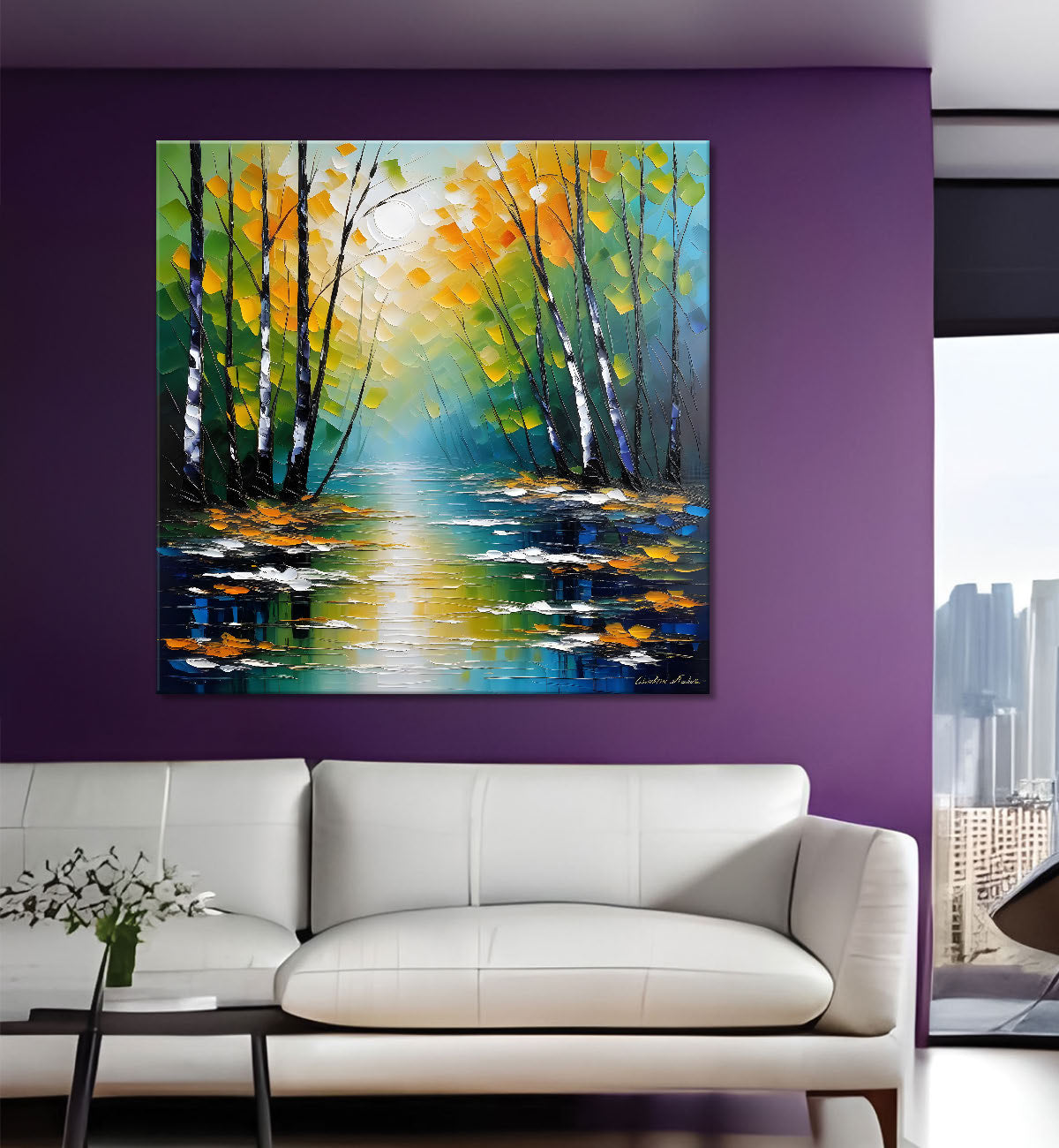 Colourful natural art painting Canvas Painting 24X24 - Nature Art -S-5
