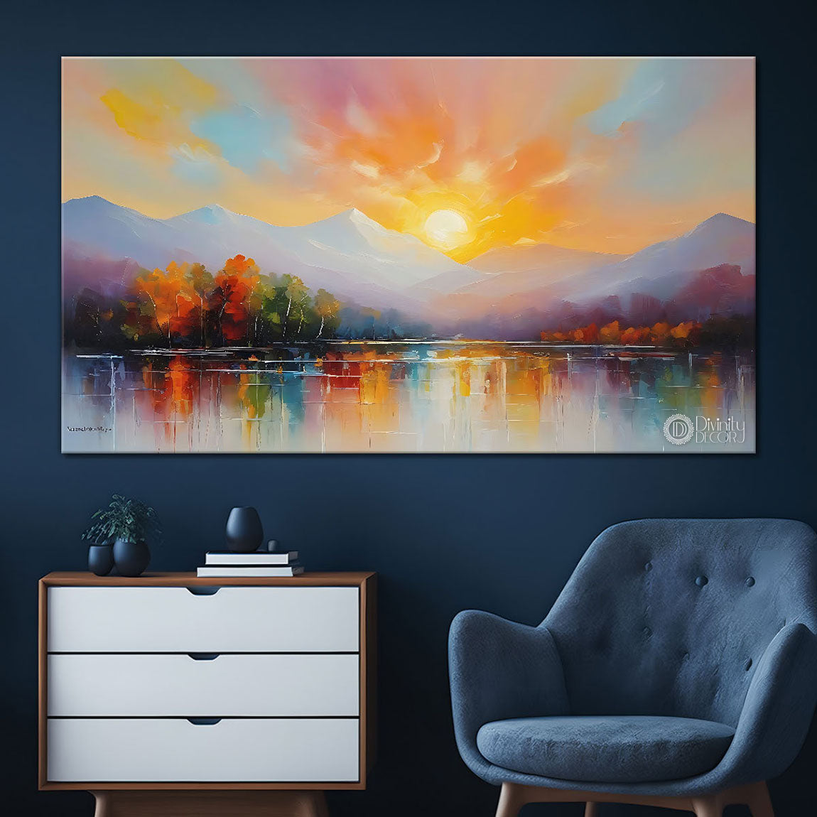 Colorful textured water color painting Canvas Painting - Nature Art - 6