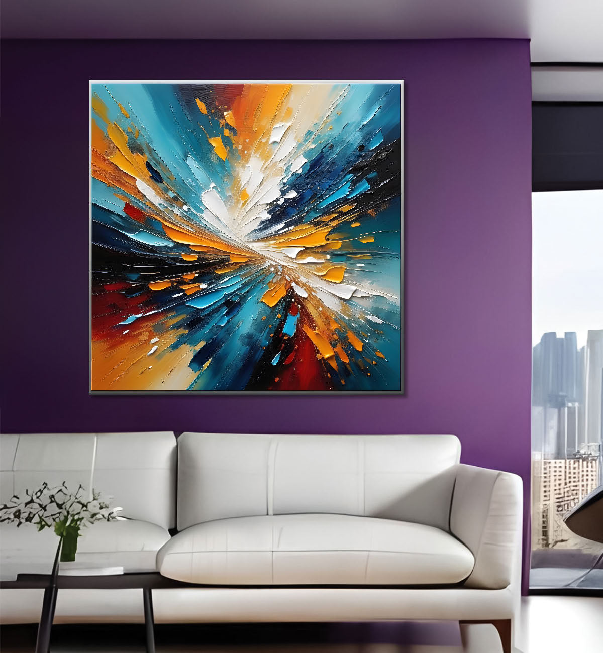 Colourful textured painting Canvas Painting 24X24 - Nature Art -S-9