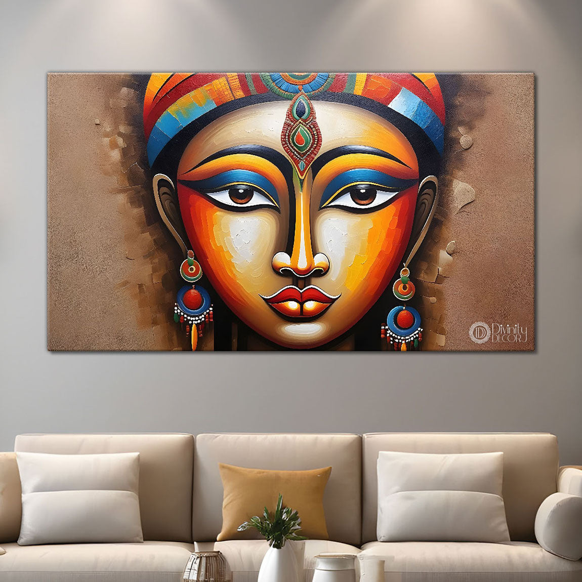 Tribal lady face painting Canvas Painting - Design - Modern-L-11