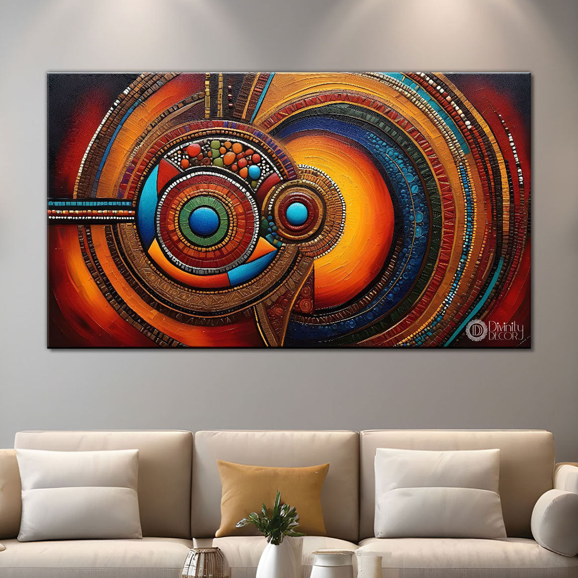 Dark Spiral textured art Canvas Painting - Design - Modern-L-12