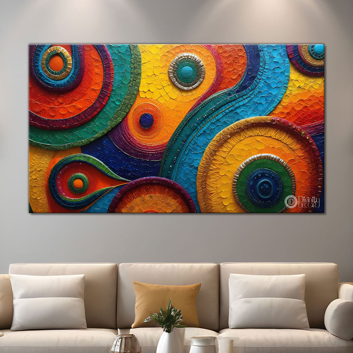 Colorful pattern art Canvas Painting - Design - Modern-L-13