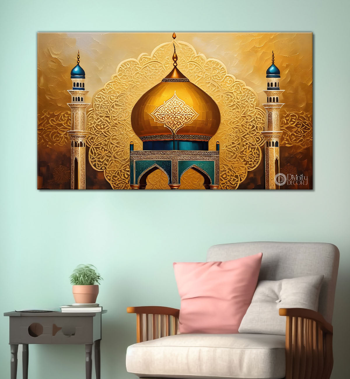 Islamic mosque in bright textured painting Canvas Painting - Islamic paintings - 2