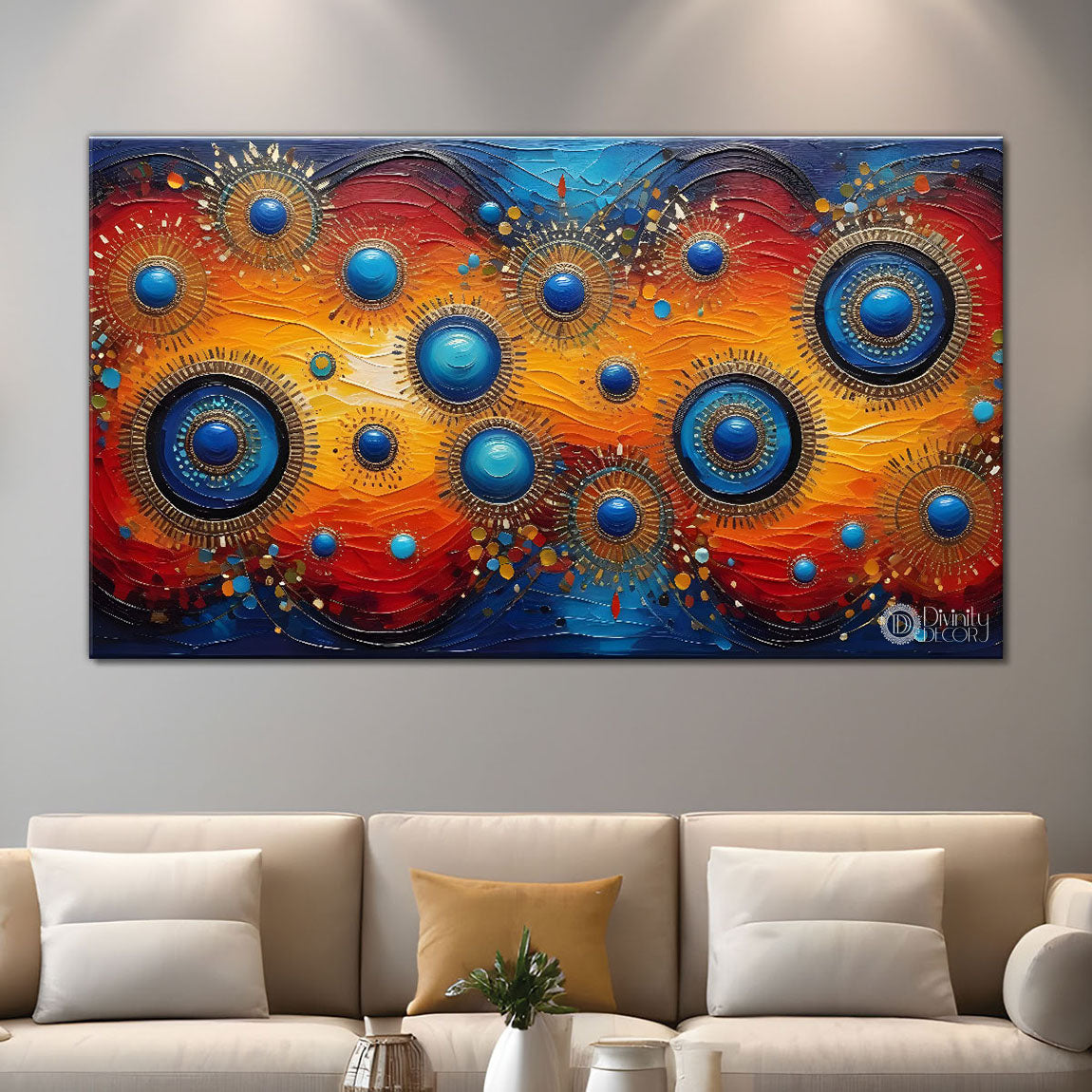 Colorful spiral patterns art Canvas Painting - Design - Modern-L-22