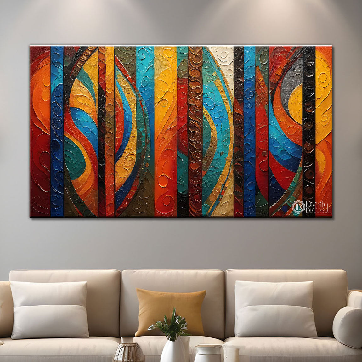 Different pattern in lines modern art Canvas Painting - Design - Modern-L-28