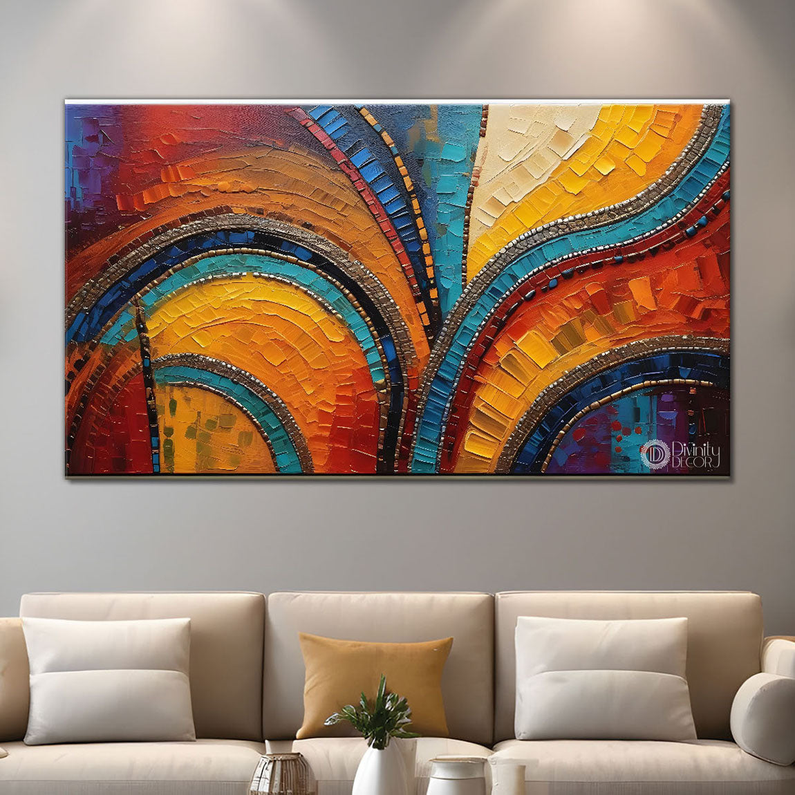 Colorful Textured Modern art Canvas Painting - Design - Modern-L-32