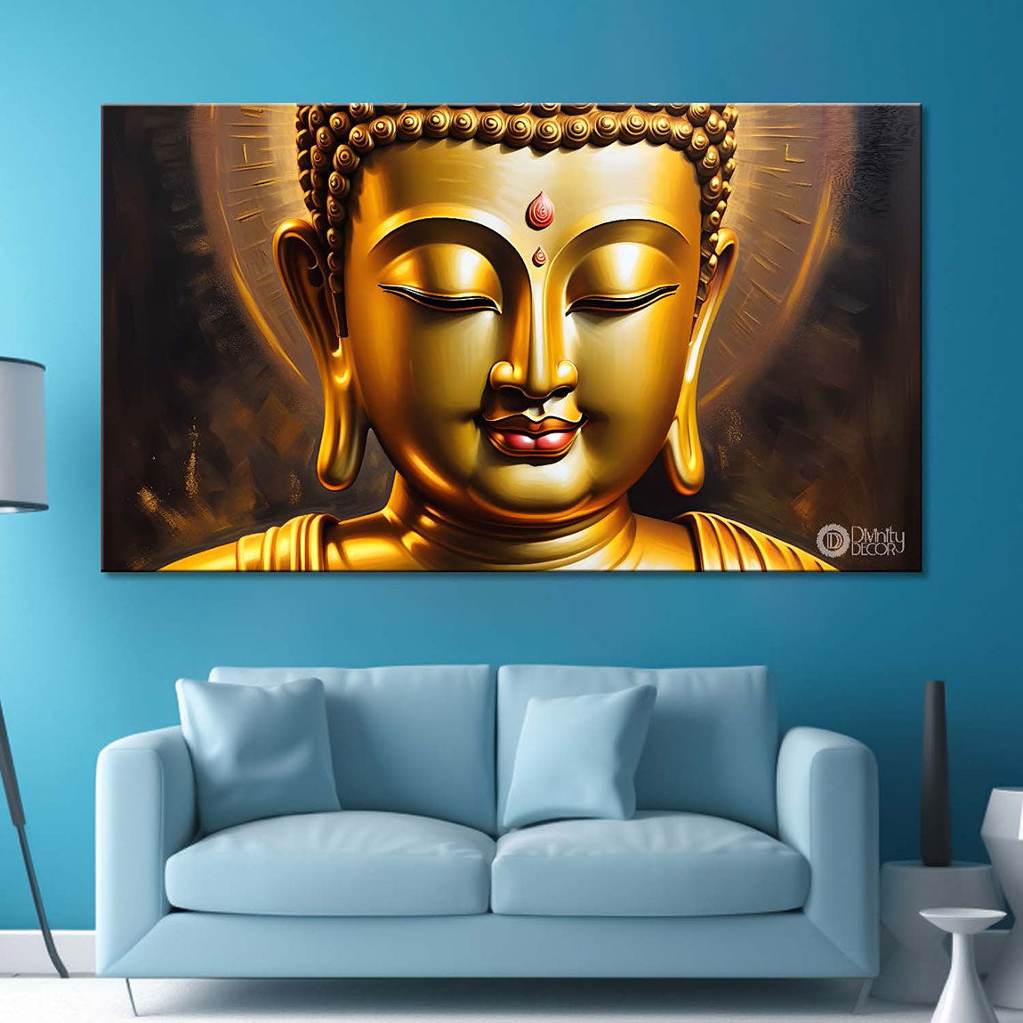 Golden buddha textured painting Canvas Wall Painting - Buddha-37